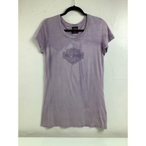 Harley Davidson Purple Tie dyed shirt sleeves T Shirt size 2XL EUC